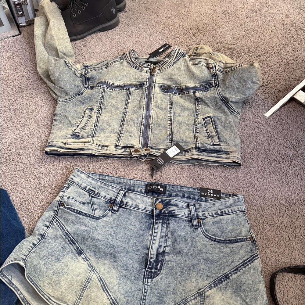 Denim Jacket xl and 16 Shorts Set - Picture 2 of 4